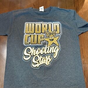 Gildan Kids World Cup Shooting Stars T-Shirt - Gray and Gold